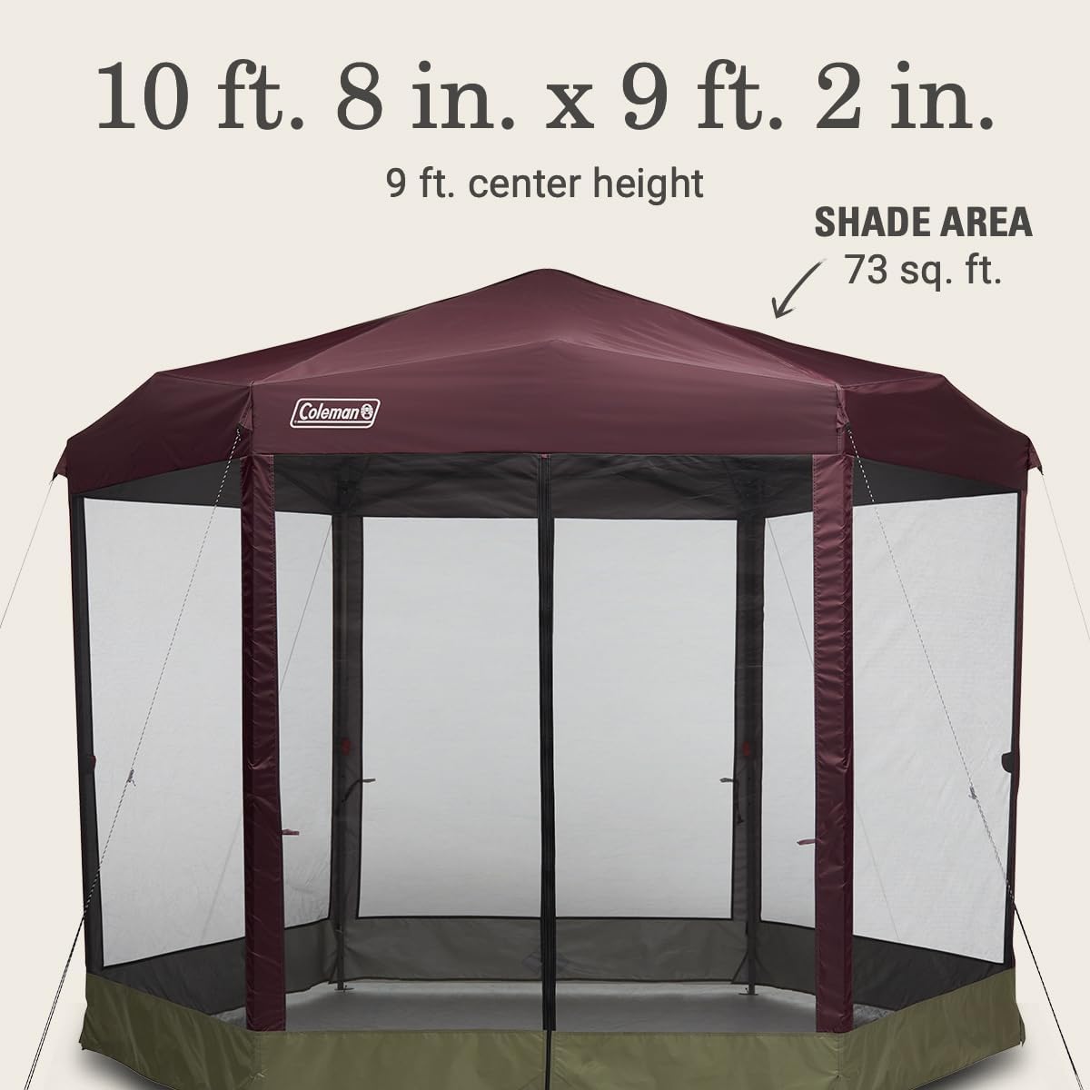 Coleman Back Home Screened Canopy Tent with Instant Setup, Outdoor Gazebo for Bug-Free Lounging, Fits Over Picnic Tables, Ideal for Parties, Events, Tailgates, Dining, & More