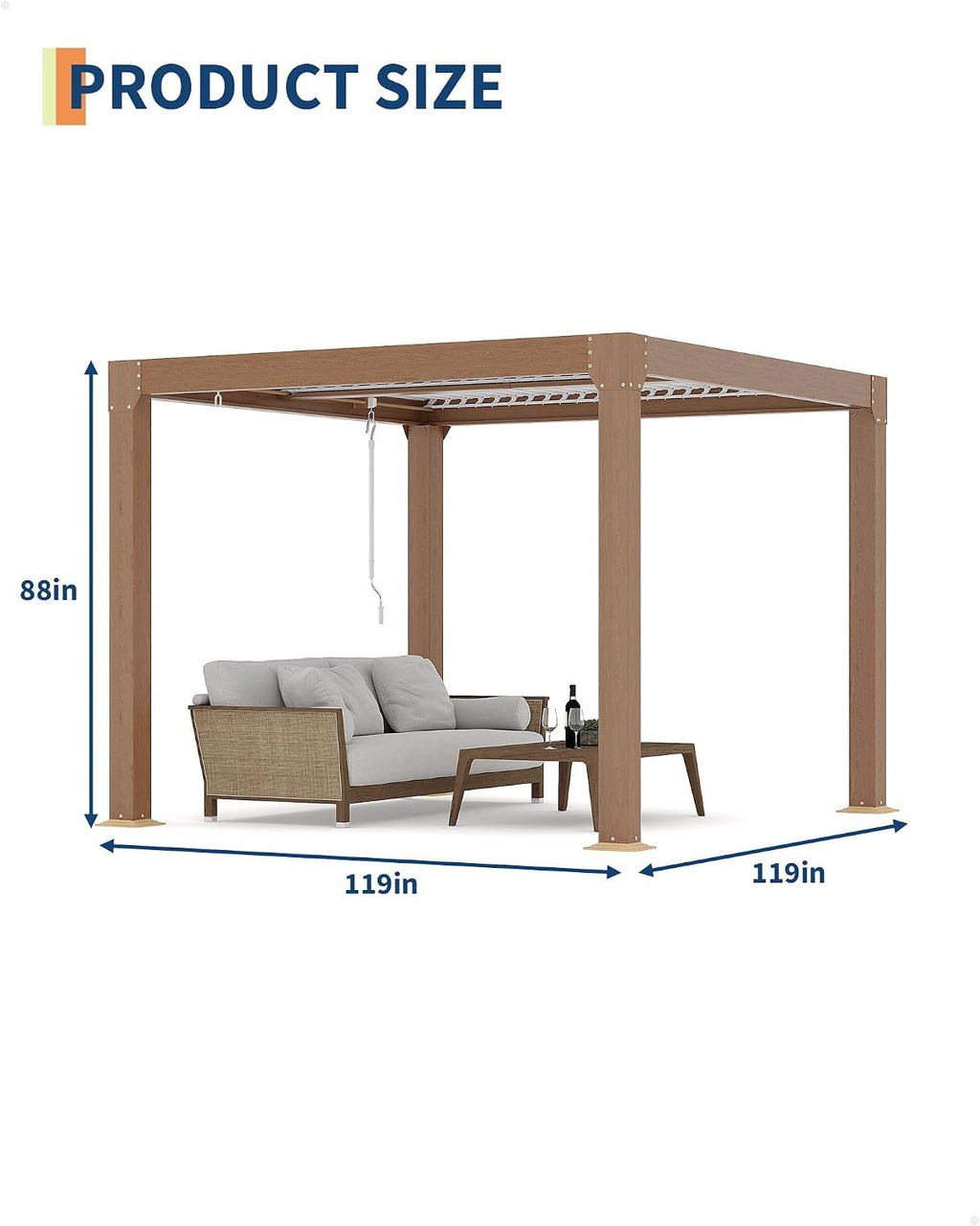 Garvee 10x10ft Louvered Pergola - Outdoor Pergolas with Adjustable Louvered Roof, Reinforced Aluminum Frame, Integrated Drainage System, Outdoor Gazebo for Deck, Patio, Backyard and Garden