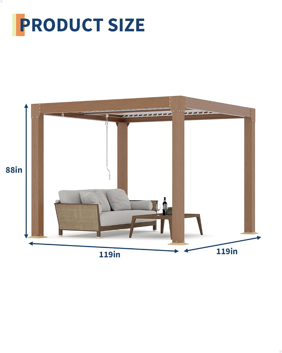 Garvee 10x10ft Louvered Pergola - Outdoor Pergolas with Adjustable Louvered Roof, Reinforced Aluminum Frame, Integrated Drainage System, Outdoor Gazebo for Deck, Patio, Backyard and Garden