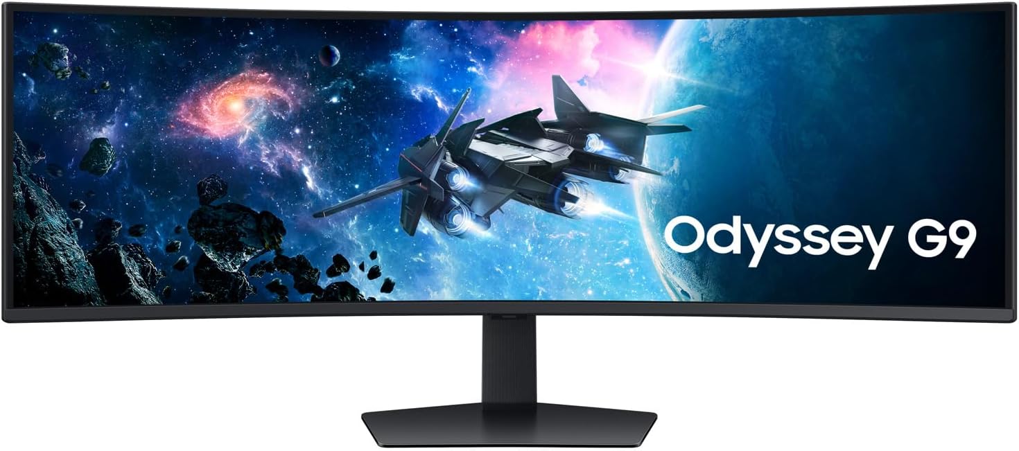 SAMSUNG 49' Odyssey G9 DQHD 240Hz, 1ms, HDR10+, Curved Gaming Monitor, LS49CG95DENXZA (Renewed)