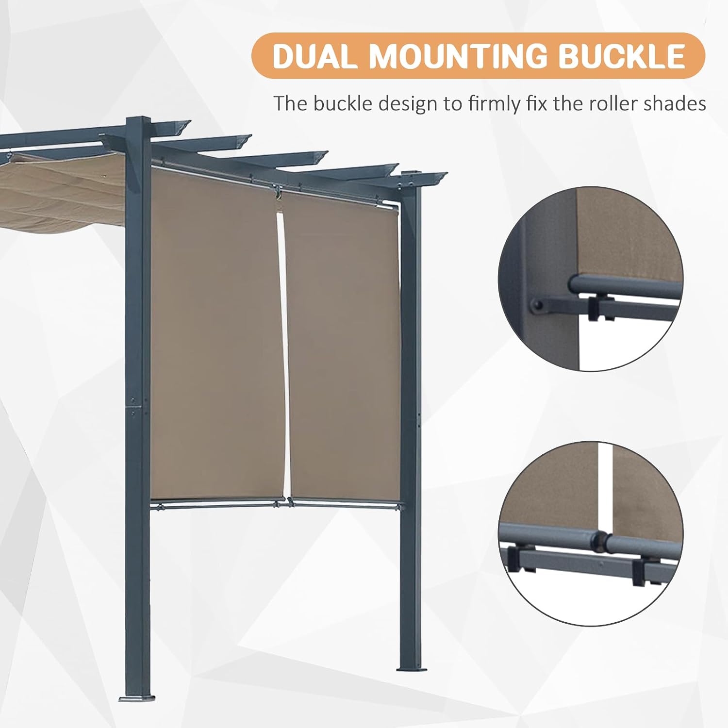 10 x 10 Ft Outdoor Aluminum Pergola, Retractable Canopy & 2 Sides Shades for Patio Backyard Garden Deck