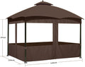 SCOCANOPY 10' x 12' Clear Window Gazebo Privacy Curtain Set for Lowe's Allen Roth 10X12 Gazebo Model #GF-12S004B-1 / GF-12S004BTO/ TPGAZ17-002,(Brown)