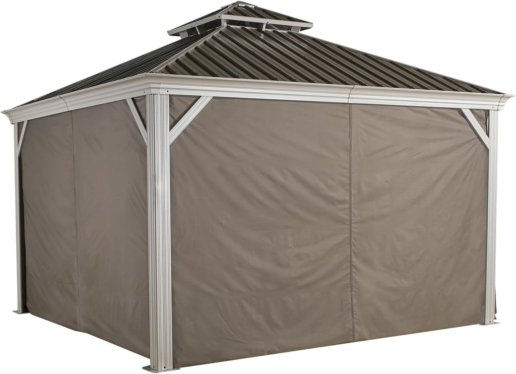 Sojag Taupe Curtains for Messina/Mykonos Gazebo, 10 ft. x 10 ft., Spun Outdoor Shades