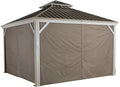 Sojag Taupe Curtains for Messina/Mykonos Gazebo, 10 ft. x 10 ft., Spun Outdoor Shades