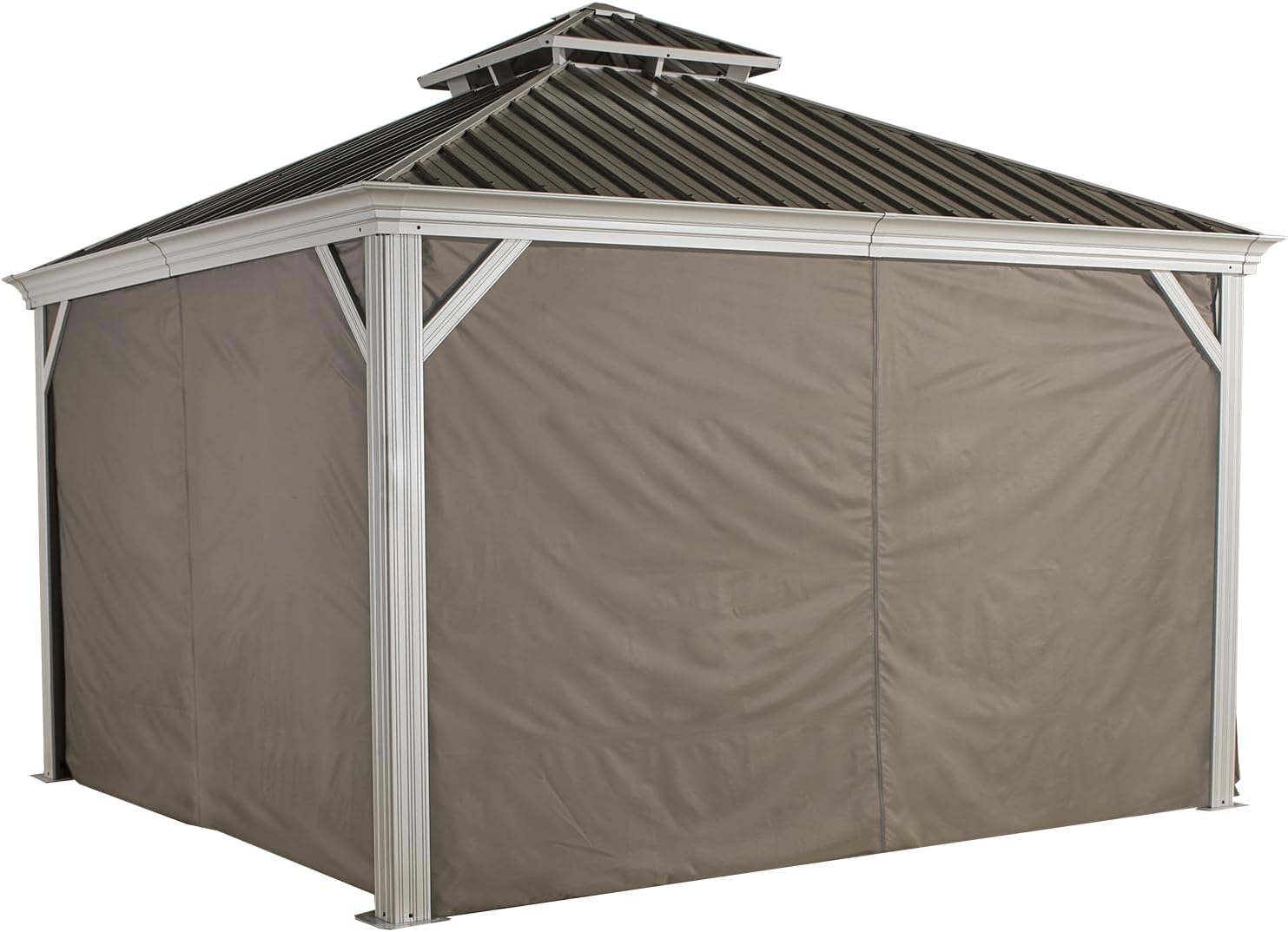 Sojag Taupe Curtains for Messina/Mykonos Gazebo, 10 ft. x 10 ft., Spun Outdoor Shades