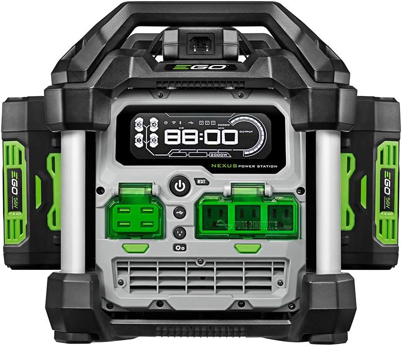 EGO POWER+ Portable Power Station, 3000W, Battery Powered, Inverter Generator for Home and Outdoor, Includes (2) 56V 7.5Ah Batteries and Charger - PST3042