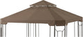 Garden Winds Reinforced RipLock 350 Replacement Canopy Top Cover Compatible with Cottleville 10' x 10' Gazebo Model GFS00744A - Nutmeg