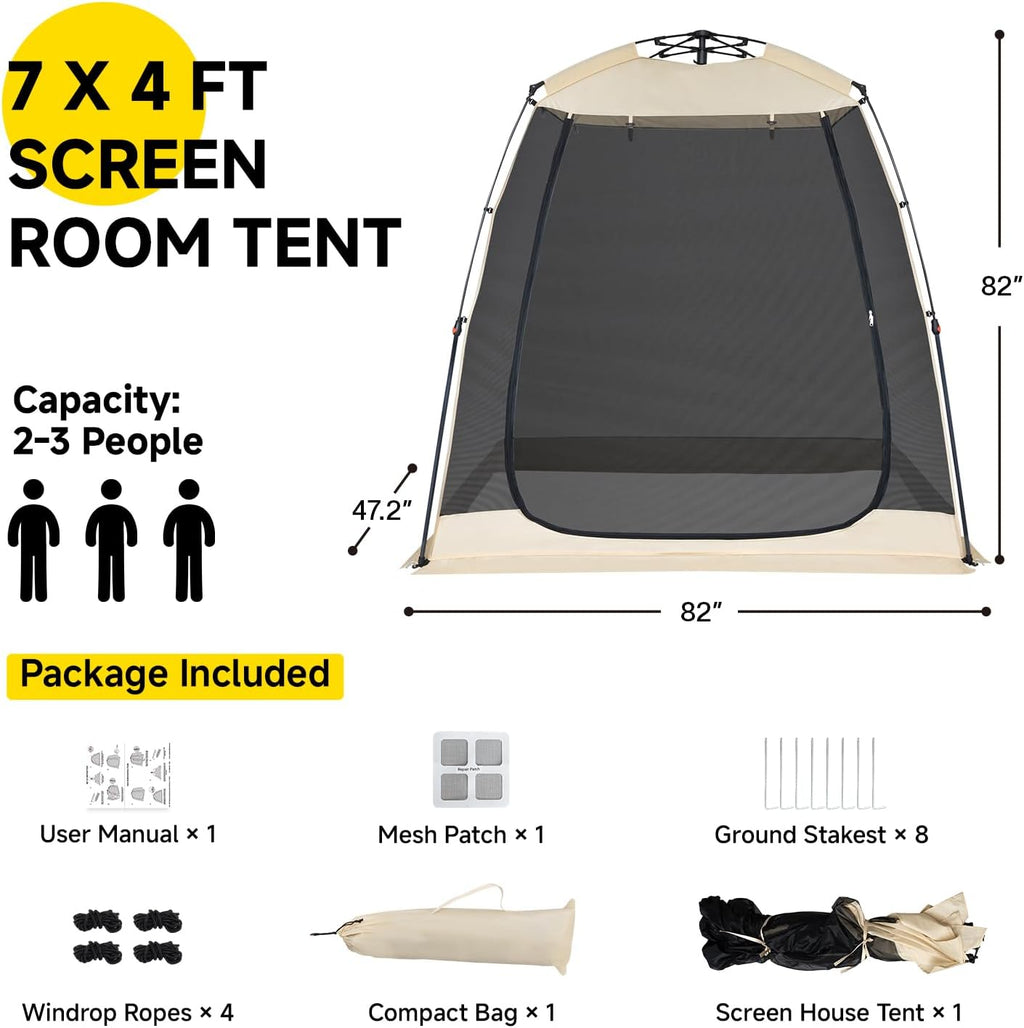 Alvantor® Screen House Gazebo, Pop Up Screen Tent, Instant Screen Room with Carry Bag, Outdoor Mosquito Tent Camping, Sun Shade Shelter for Patio, Garden, Backyard, Deck