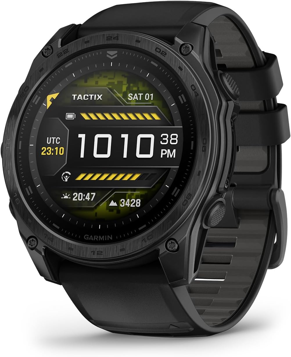 Garmin Tactix 8 47mm AMOLED Display Smart Watch, Built-in Flashlight, 16 Days Battery Life, Premium Tactical GPS Smartwatch, Includes Applied Ballistics Ultralight Solver Bundle