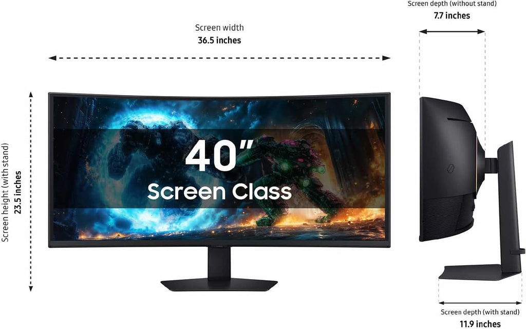 Samsung 40' Odyssey G7 (G75F) WUHD Resolution, 180Hz, Curved Gaming Monitor, 1ms Response Time (GtG), VESA DisplayHDR™ 600, AMD FreeSync™ Premium Pro, LS40FG75DENXZA, 2025
