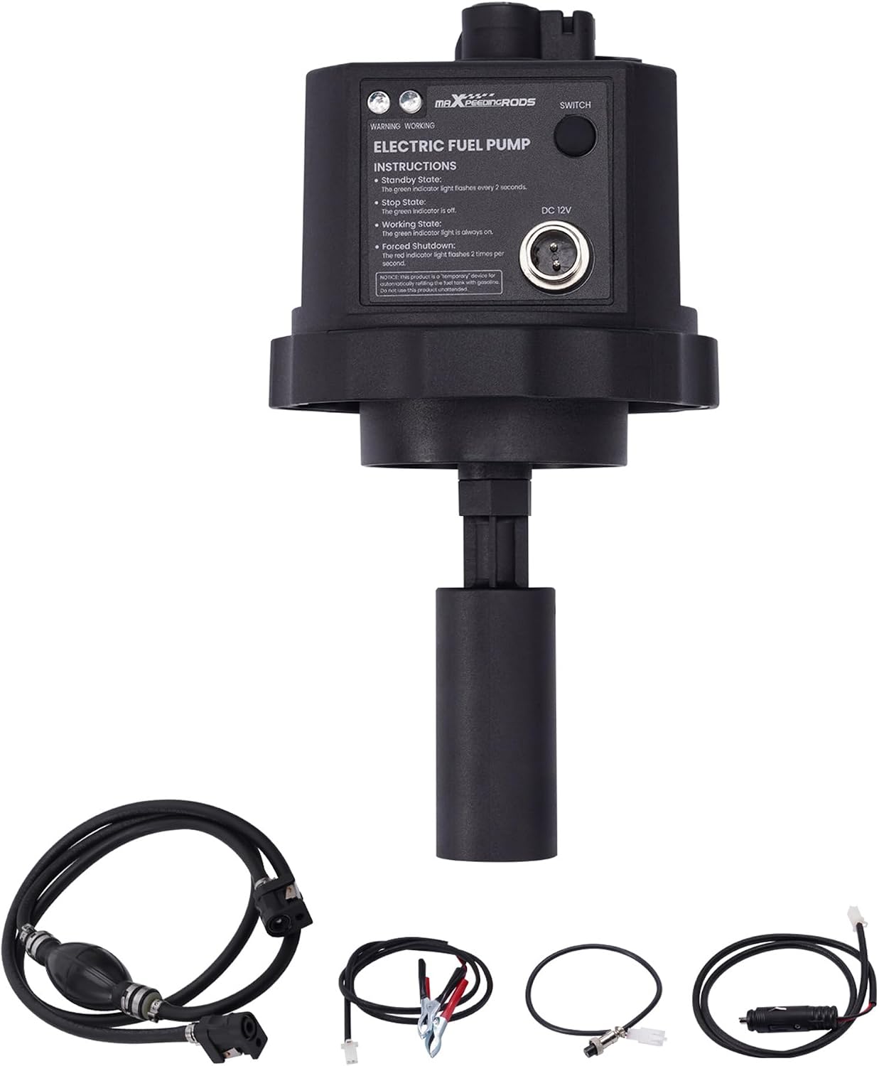 maXpeedingrods 12V DC Gasoline Electric Fuel Pump, Automatically Pump Fuel, Extended Running Time for Generator Without Stopping, Precise Control and No Fuel Leak