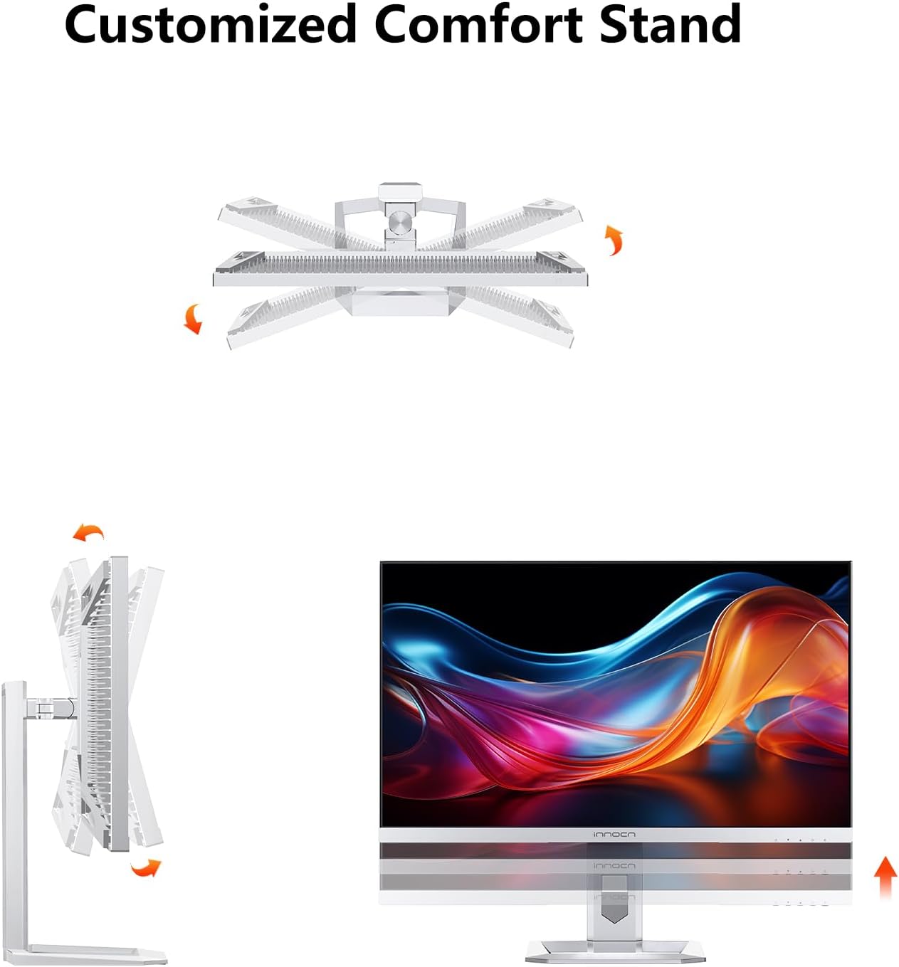 INNOCN 32' Mini LED 4K UHD 3840 x 2160 Computer Gaming Monitor 144Hz 1ms IPS HDR1000 HDMI 2.1 Monitor, 99% DCI-P3, USB Type-C Connectivity, Pivot/Height Adjustable Stand - 32M2V