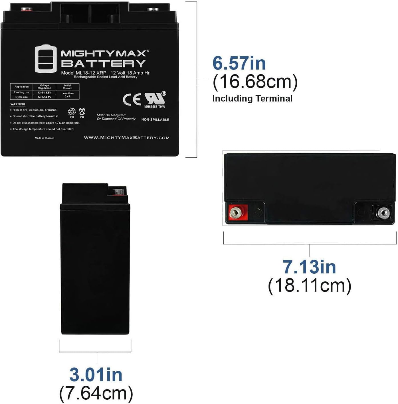 Mighty Max Battery 12V 18AH SLA Replacement Battery for Troy-Bilt 8000 Watt Generator - 4 Pack