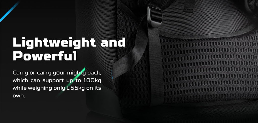 Acer PBG591 Predator Utility Gaming Backpack, Water Resistant and Tear Proof Travel Backpack Fits and Protects Up to 17.3' Predator Gaming Laptop, Black with Teal Accents