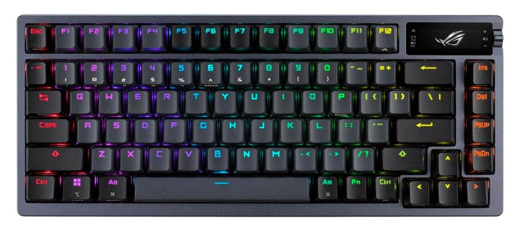 ASUS ROG Azoth Wireless Mechanical Gaming Keyboard – 75% TKL, Tri-Mode Connectivity, Hot Swappable Pre-lubed ROG NX Snow Linear Switches, PBT Keycaps, RGB, OLED Display, PC/Mac Support - Black