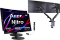 Acer Nitro 24' Monitor, FreeSync 100?Hz FHD 1500R Curve ZeroFrame Design with 1ms Response Time, VESA Mount (100mm), VGA, HDMI & Dockztorm USB Port Expander, Black (2026) Dual Monitor Mount 2 Pack