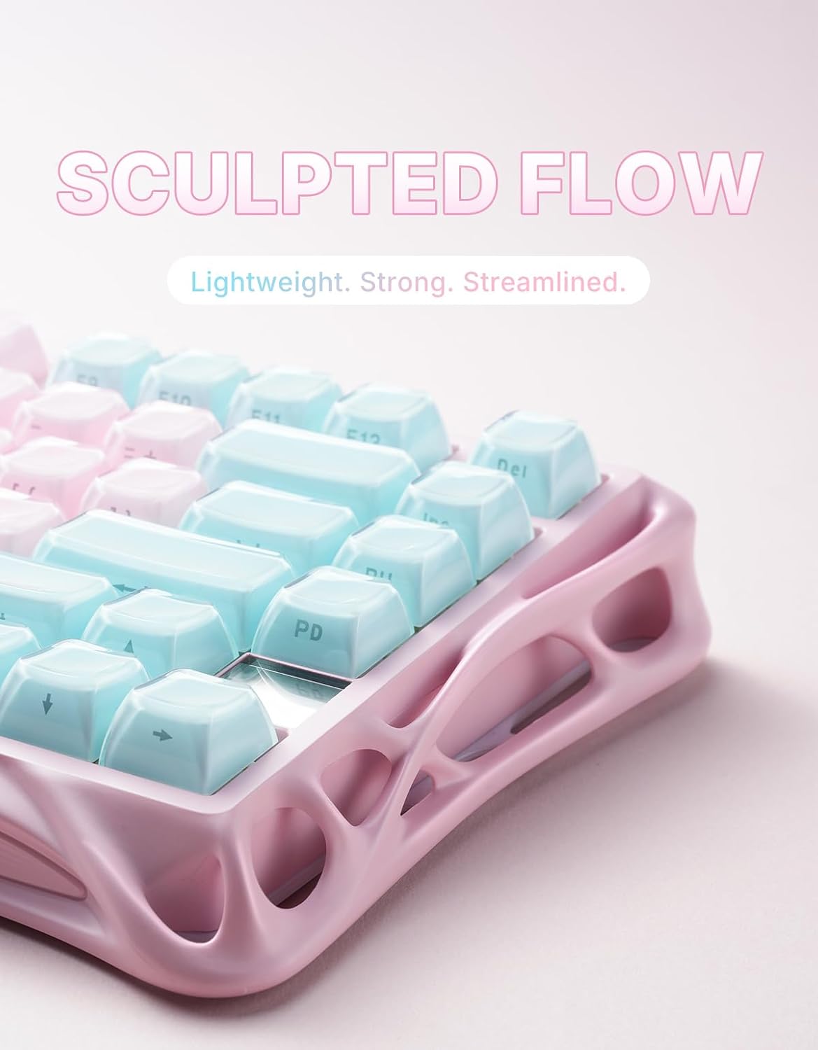 GravaStar Mercury K1 Lite 75% Gaming Keyboard, 2.4GHz/BT/Wired Tri-Mode Wireless Keyboard, Gasket Hot Swappable Mechanical Keyboard, Pre-lubed Linear Switches, Jelly Keycaps, RGB Backlit (Lumen Rose)