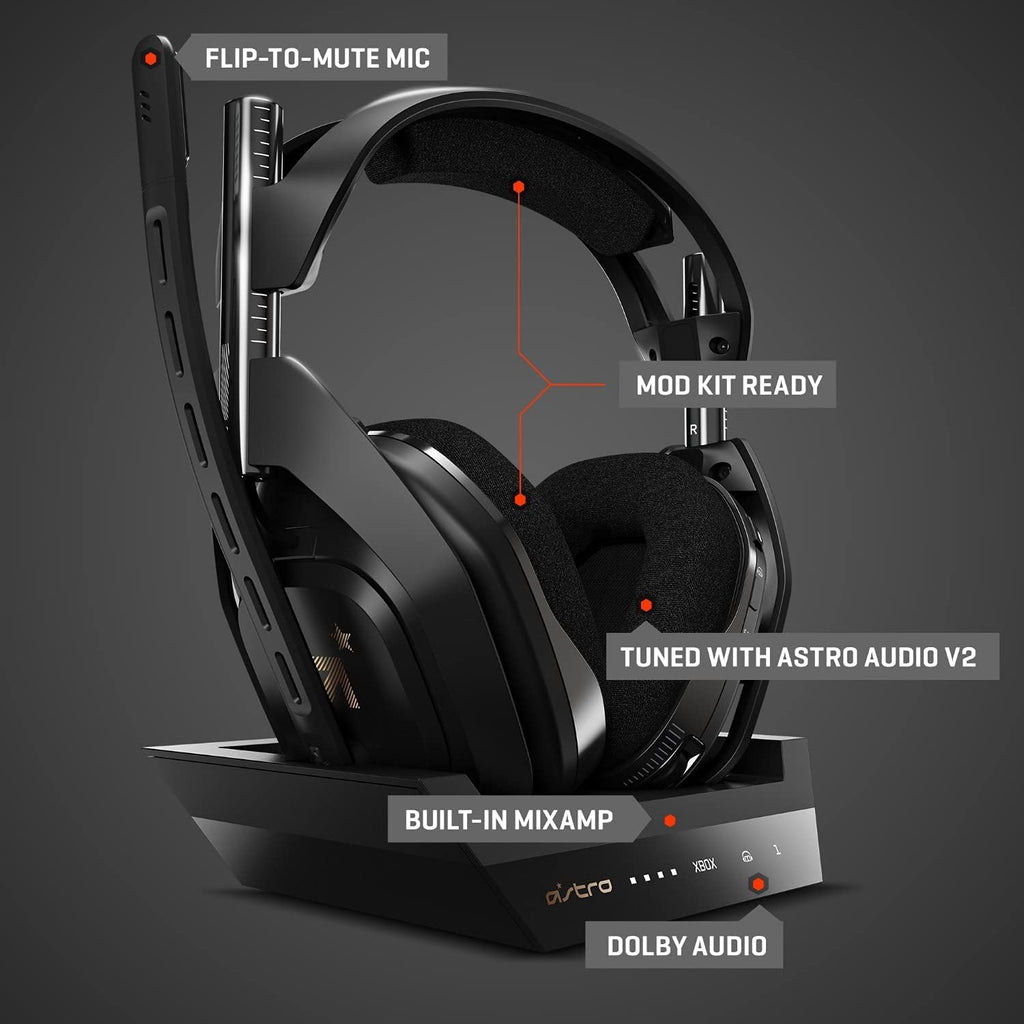 ASTRO Gaming A50 Wireless Headset + Base Station for Xbox Series X|S, Xbox One, PC Mac (Renewed)