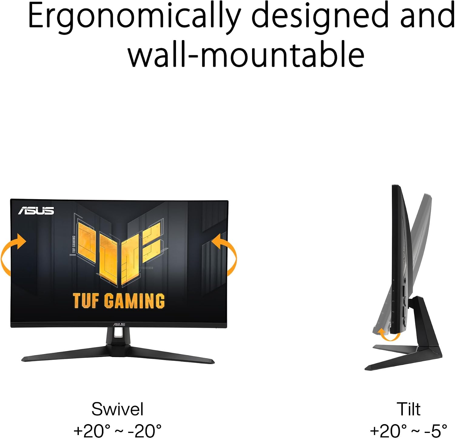 ASUS TUF Gaming 27' 1440P Monitor (VG27AQM5A) - QHD (2560x1440), 300Hz, Fast IPS, Extreme Low Motion Blur Sync, 0.3ms, Speaker, 95% DCI-P3, Shadow Boost, DisplayWidget Center, 3 yr Warranty