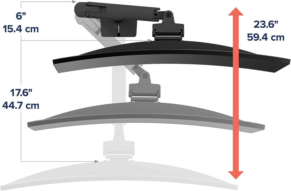 Ergotron – HX Premium Heavy Duty Monitor Arm, Single Monitor VESA Desk Mount – for Flat or Slight Curved Ultrawide Monitors Up to 49 inches, 20 to 42 lbs – Standard Pivot, Matte Black