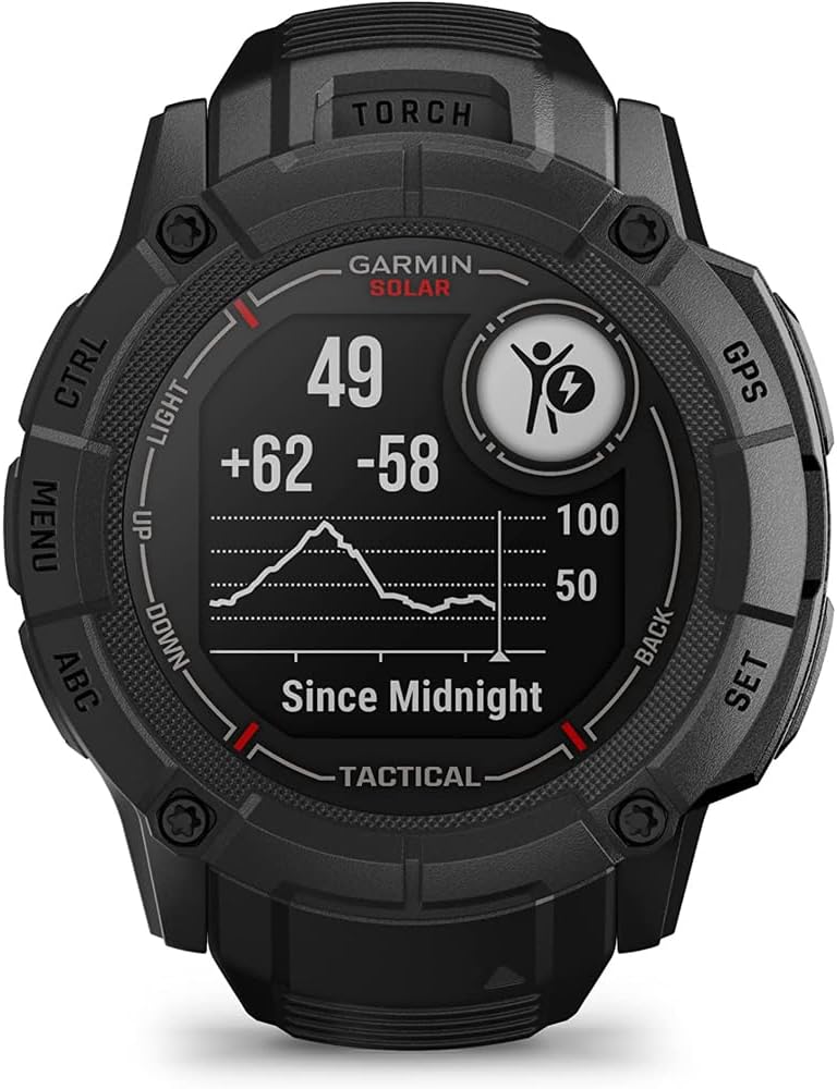 Garmin Instinct 2X Solar - Tactical Edition, Solar Charging, Rugged GPS Smartwatch, Built-in Flashlight, Ballistics Calculator, Black 010-02805-13 Bundle with 2 YR CPS Enhanced Protection Pack