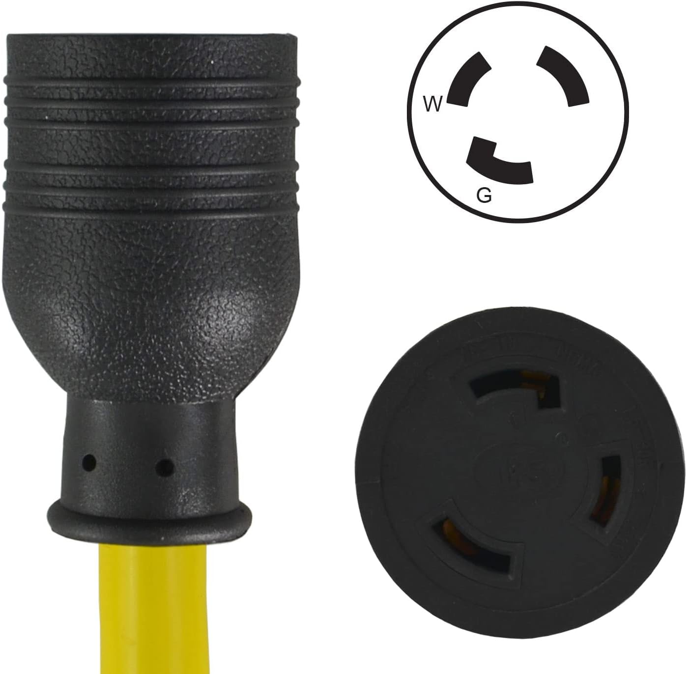 Conntek 20572: 30 Amp L5-30 Locking Style Generator Extension Cord, 50 Feet Yellow (Pack of 3)