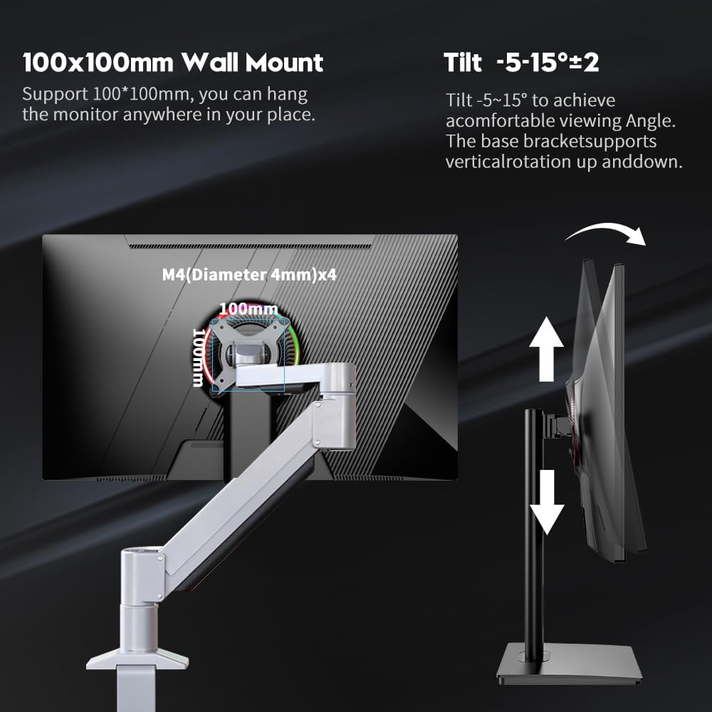 Viewedge 27 inch Gaming Monitor QHD (2560x1440p) 240Hz Computer Monitor, 1ms HDR10 IPS DisplayPort HDMI 2K Vertical Monitor, Wall Mountable Built-in Speakers