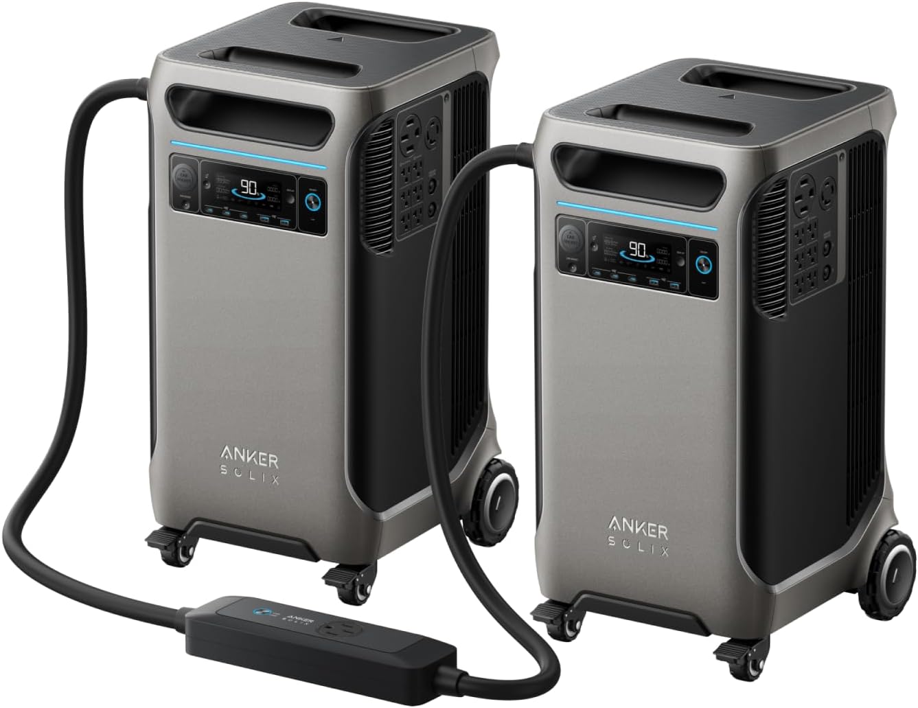 Anker SOLIX F3800 12000W Generators for Home Use, 7680wh Power Station with Double Power Hub, Lifepo4 Power Station, Solar Generator for Home Use, Power Outages, Emergency