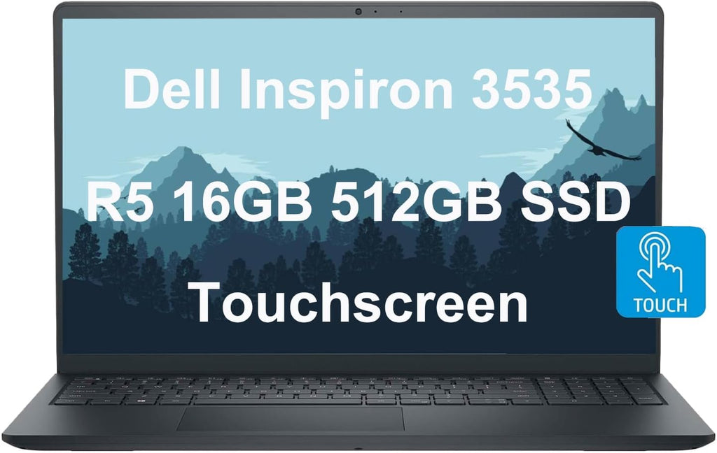 Dell Inspiron 15 15.6' Laptop (FHD Touchscreen, AMD Ryzen 5 7530U, 16GB RAM, 512GB PCIe SSD, (6-Core Beat i7-1165G7)) Numeric Keypad, Webcam, 2023 Inspiron 3000 3535, Win 11 Home, Carbon Black
