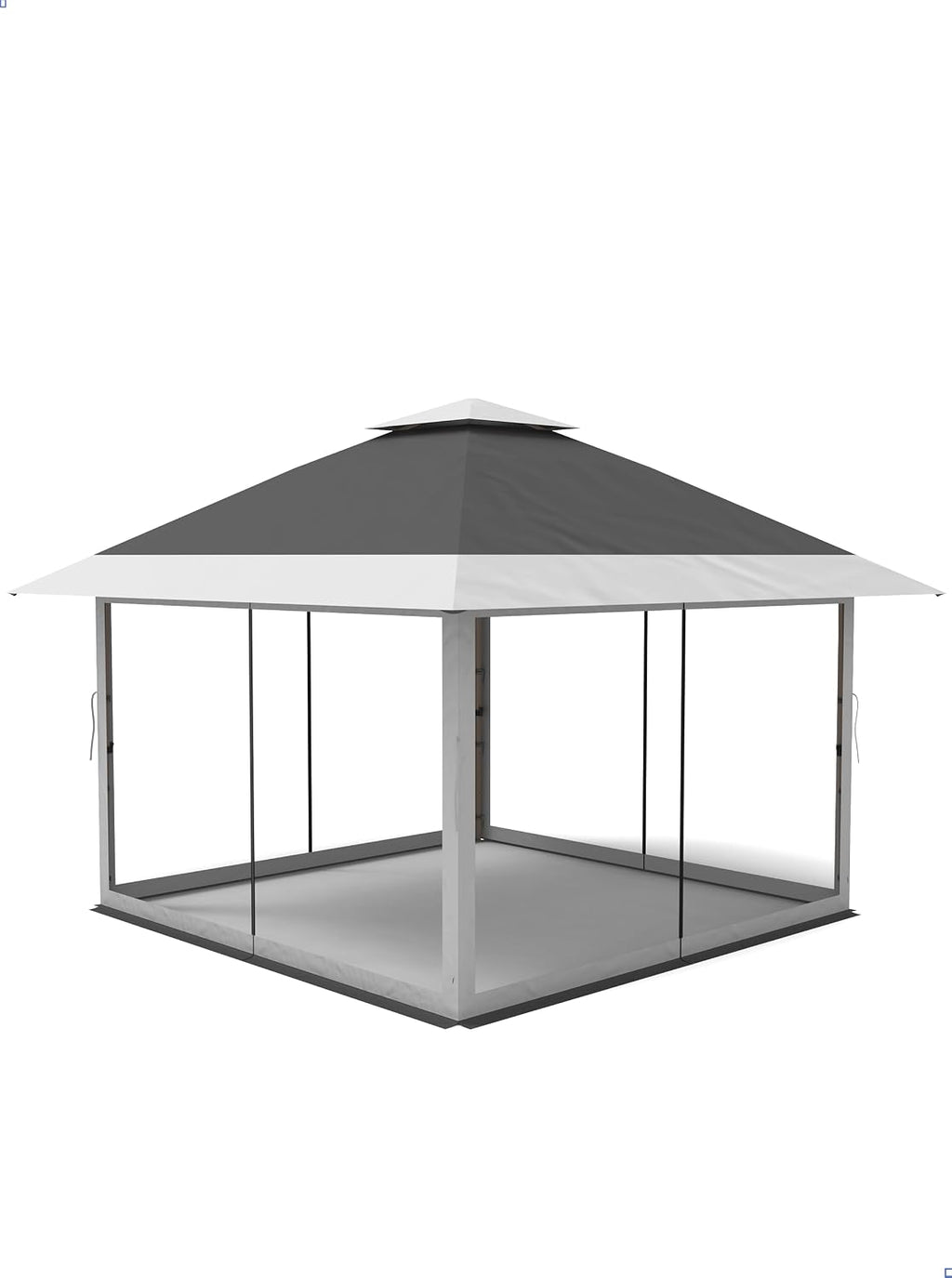 KYBOLT 12x12 Pop Up Gazebo Outdoor Canopy Shelter with Mosquito Netting 4 Stanbags Instant Gazebo Tent for Lawn, Garden, Backyard, Deck (Charcoal Gray + Light Gray)
