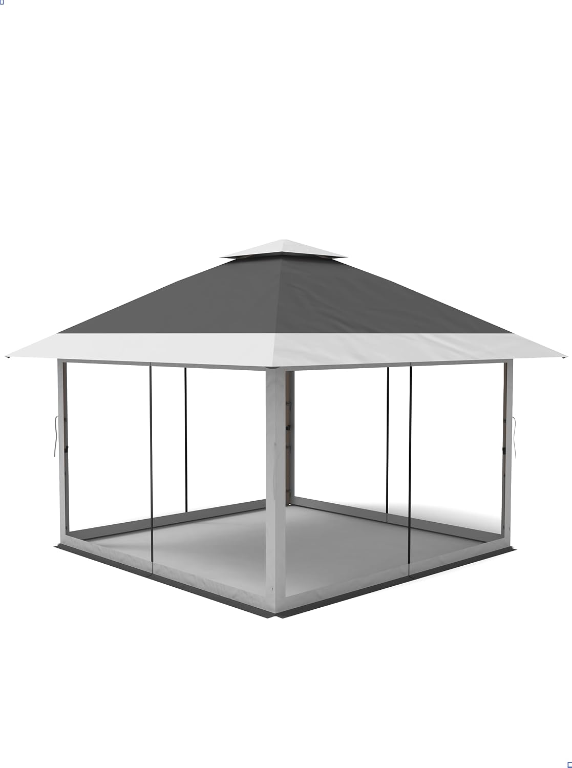 KYBOLT 12x12 Pop Up Gazebo Outdoor Canopy Shelter with Mosquito Netting 4 Stanbags Instant Gazebo Tent for Lawn, Garden, Backyard, Deck (Charcoal Gray + Light Gray)