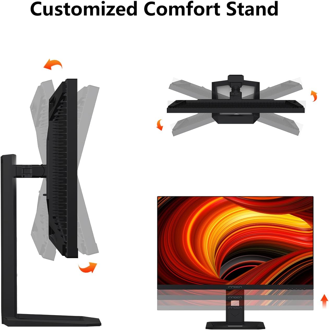 INNOCN 32' Mini LED 4K 160Hz 3840 x 2160P HDR1000 Monitor 1ms IPS HDMI 2.1, 99% DCI-P3, USB Type-C Connectivity, Height Adjustable Stand - Black (2026)