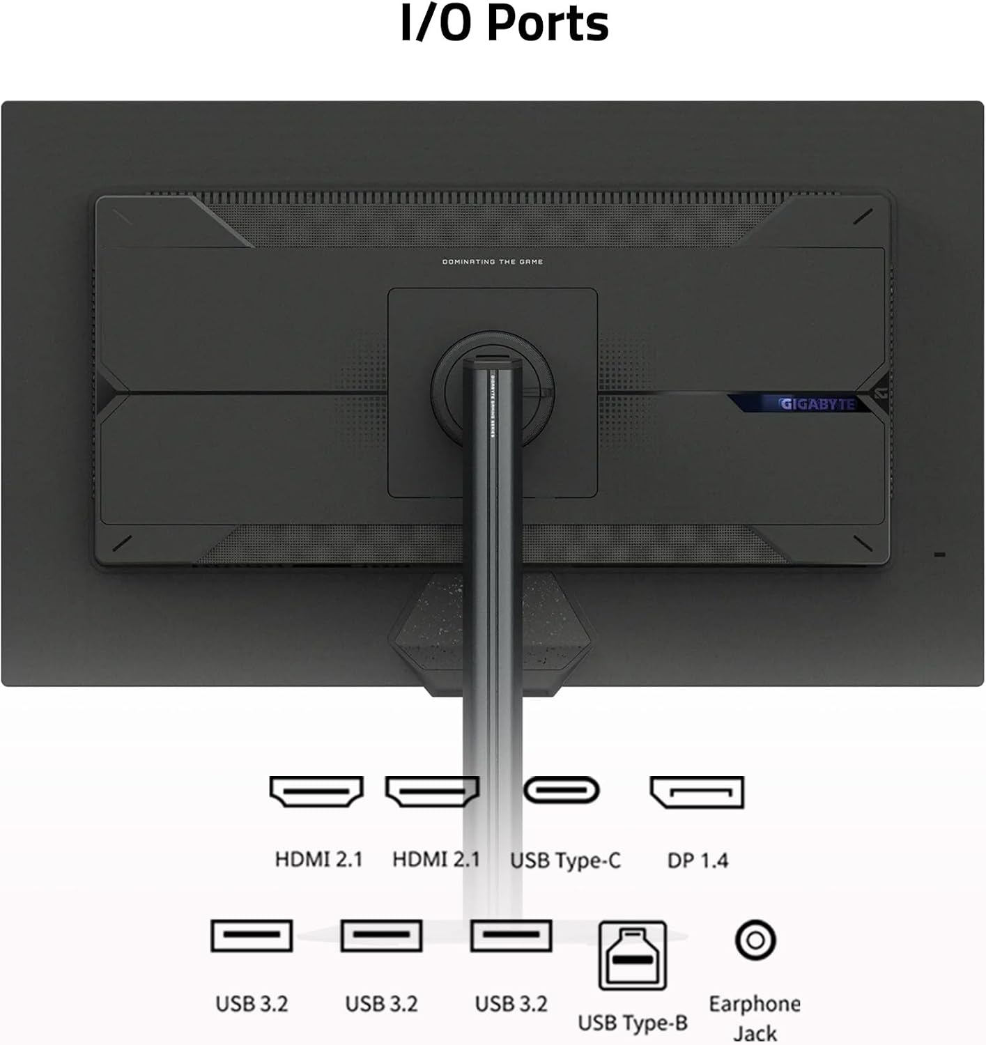 GIGABYTE - M27UP - 27' SS IPS Gaming Monitor - UHD 3840x2160-160Hz - 1ms GTG - AMD FreeSync Premium, G-SYNC Compatible - Dual Mode - Type C KVM - HDMI, DP, Type-C - Height and Tilt Adjustable -Black