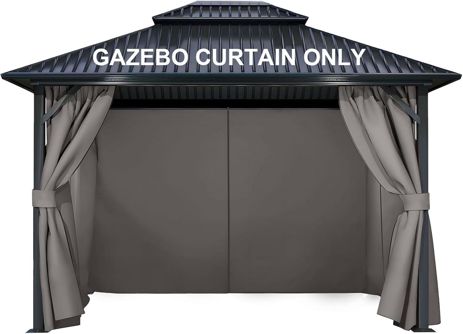 COWVIE 4-Panel 12' x 14' Gazebo Replacement Curtains, Patio Privacy Sidewalls with Double Zipper, Replacement for Outdoor Gazebo Canopy (Curtain Only)