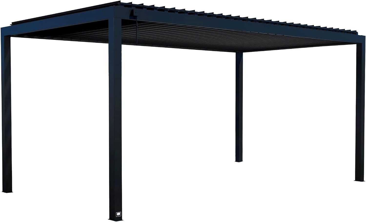 Backyard Discovery Sarasota 18' x 10' Galvanized Steel Louvered Pergola Kit with Adjustable Roof, Shade, Rain Protection, High-Wind Rating, Gutter System for Outdoor Patio, Garden, Deck, Entertaining