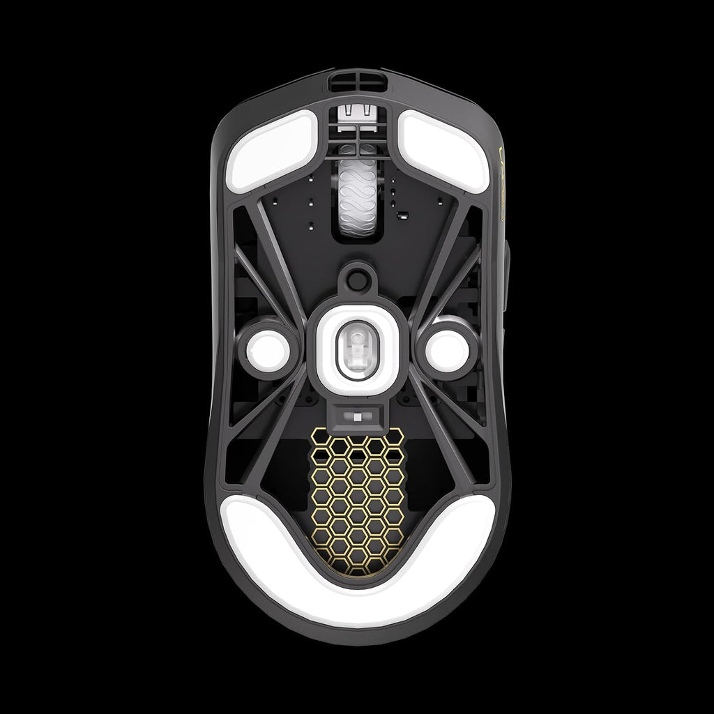 Lamzu Maya X Wireless Gaming Mouse, Ultra Lightweight 47g, Optical Switch, Maximum 30000 DPI, Symmetrical, MCU Nordic 52840, Dust-Proof Encoder, PAW3950 Sensor(Larger Maya) (Black)