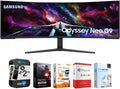 Samsung 57' Odyssey Neo G9 Dual 4K UHD Quantum Mini-LED Curved Gaming Monitor Bundle with Tech Smart USA Elite Suite 18 Standard Editing Software Bundle + 2 Year CPS Enhanced Protection Pack