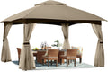 ABCCANOPY 10x12 Outdoor Gazebo - Patio Gazebo with Mosquito Netting, Outdoor Canopies for Shade and Rain for Lawn, Garden, Backyard & Deck (Khaki)