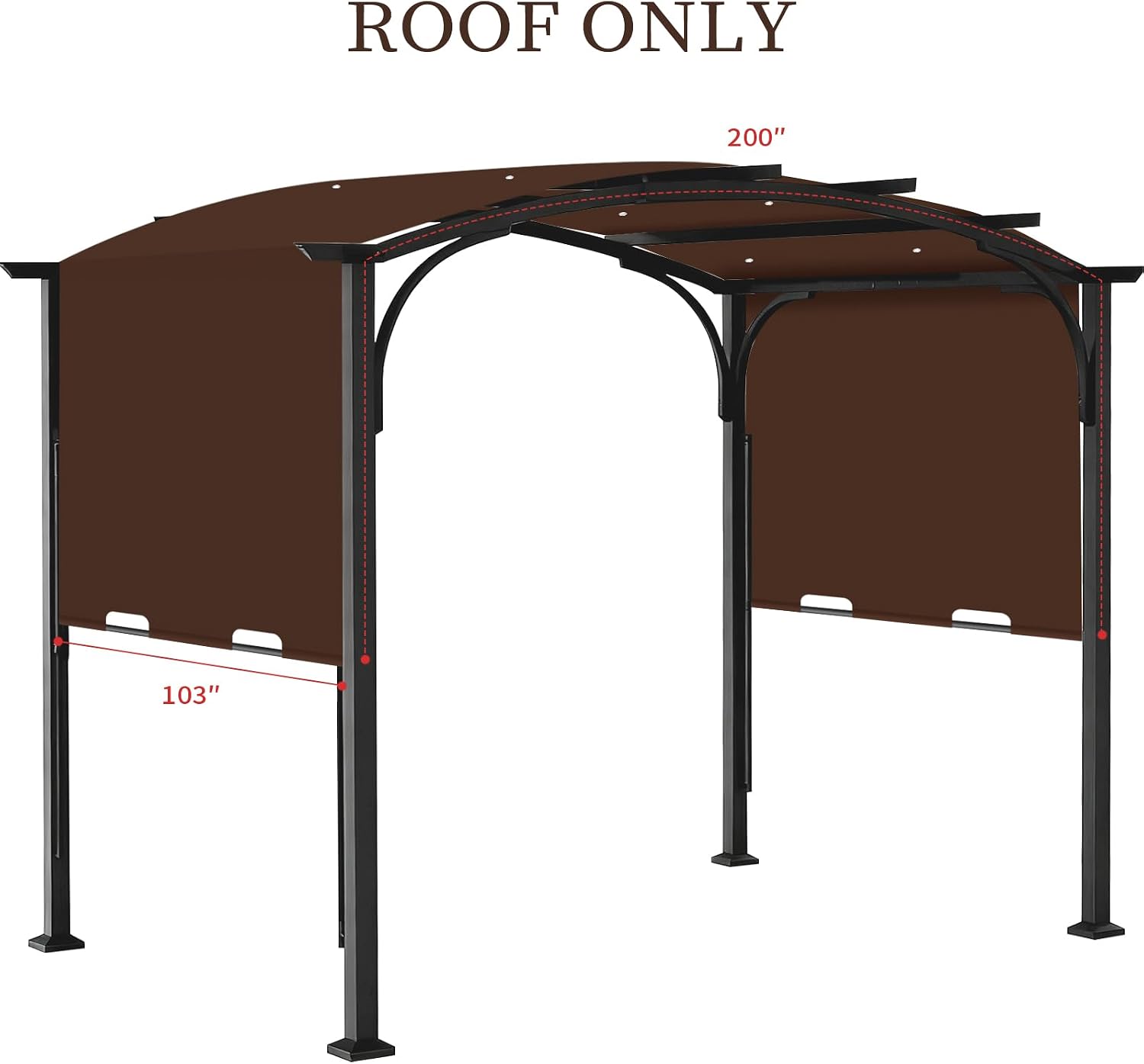 Pergola Canopy Replacement Cover for Lowe's Allen + Roth 10x10 Ft Freestanding Pergola, 200' x 103' Shade Cover, Compatible with Model #L-PG152PST-B,Cover Only (Coffee)