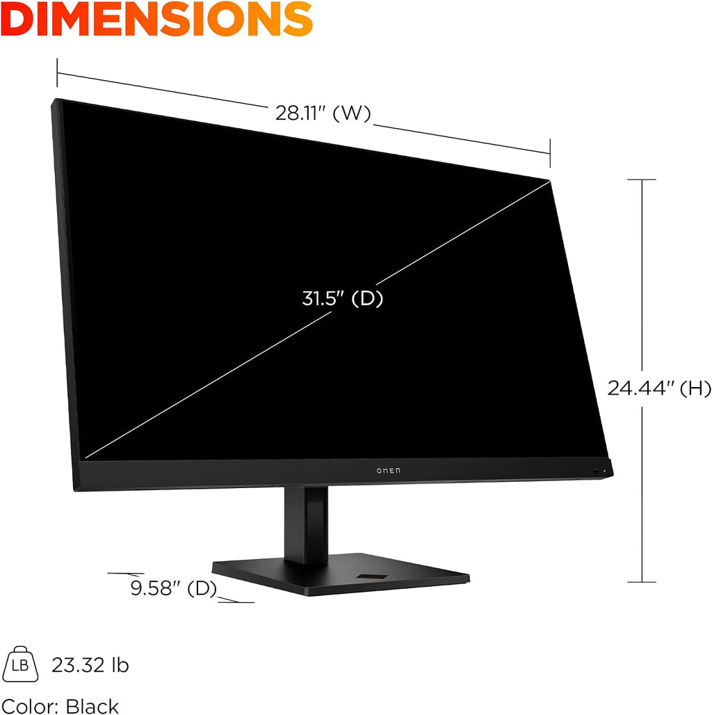 HP OMEN 31.5 inch UHD 144Hz Smart Gaming Monitor, 4K UHD Display (3840 x 2160), IPS Panel Technology, VESA DisplayHDR 400, 1ms GtG (with Overdrive), NVIDIA G-SYNC Compatible, Black, OMEN 32x (2025)