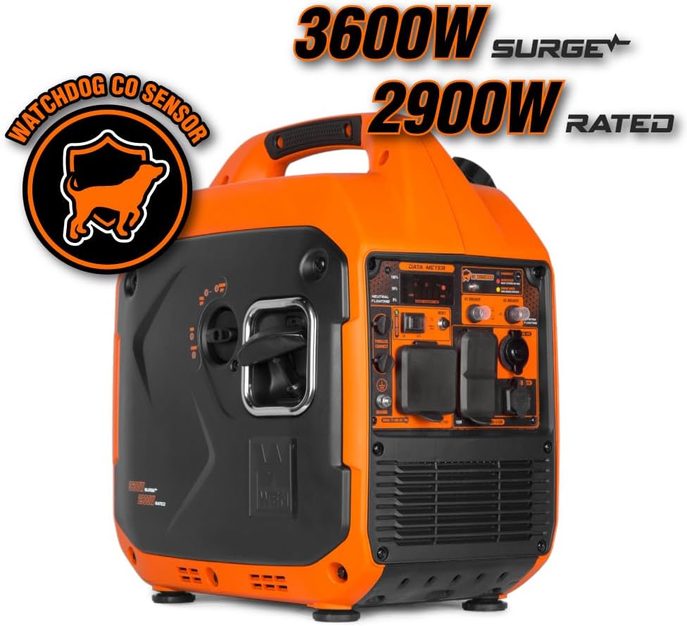 WEN Quiet and Lightweight 3600-Watt RV-Ready Portable Inverter Generator with Fuel Shut Off and CO Watchdog (56360iX)