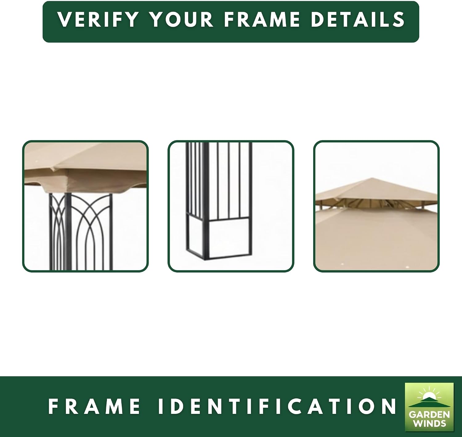 Garden Winds Reinforced RipLock 350 Replacement Canopy Top Cover Compatible with Regency 10' x 12' Gazebo Models L-GZ798PST-E, A111014400, A101004104 - Beige