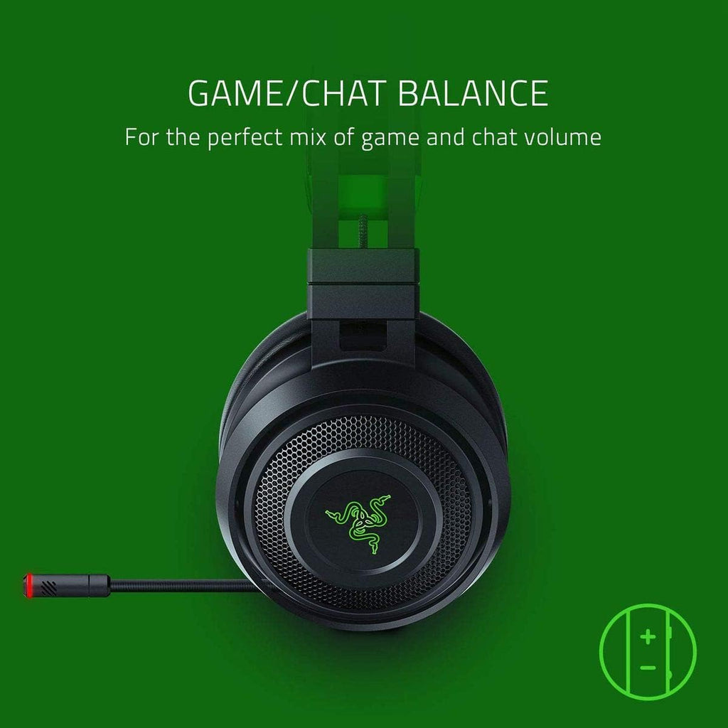 Razer Nari Ultimate Wireless 7.1 Surround Sound Gaming Headset: HyperSense Haptic Feedback - Auto-Adjust Headband - Retractable Mic – for Xbox Series X & S, Xbox One - Black/Green