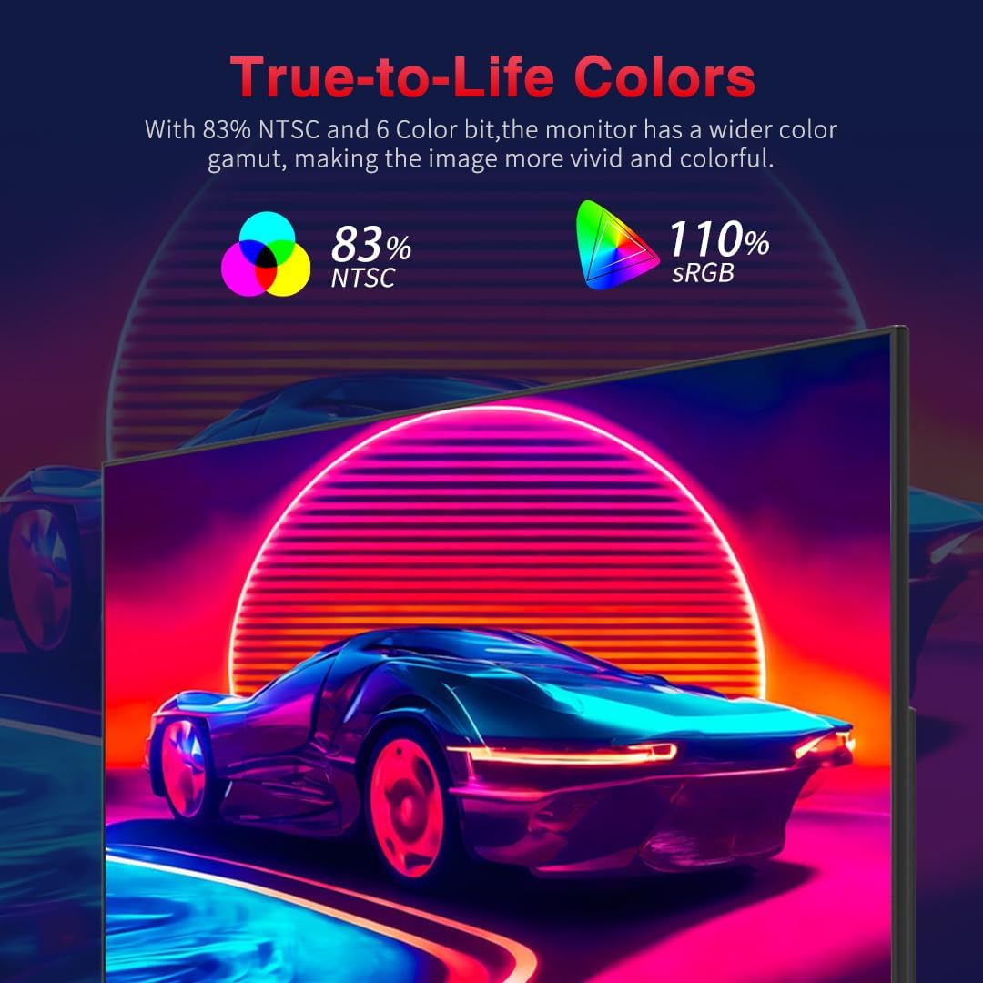 Viewedge 27 inch Gaming Monitor 180hz (Supports 144hz/165hz) 1ms, 110% sRGB 1080p IPS Computer Monitor, DP HDMI, Built-in Speakers, Support Freesync and Wall Mount
