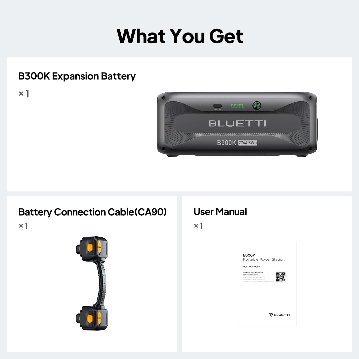 BLUETTI B300K, 2764.8Wh LiFePO4 Battery Pack for Portable Power Station Apex 300 Only, Extra Battery for Home, Emergency, Road Trip