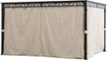 Westcharm Universal Gazebo Curtains 12' X 12' Replacement 4 Panels Privacy Curtain Set for Gazebo Outdoor (Privacy Side Wall Set Only)