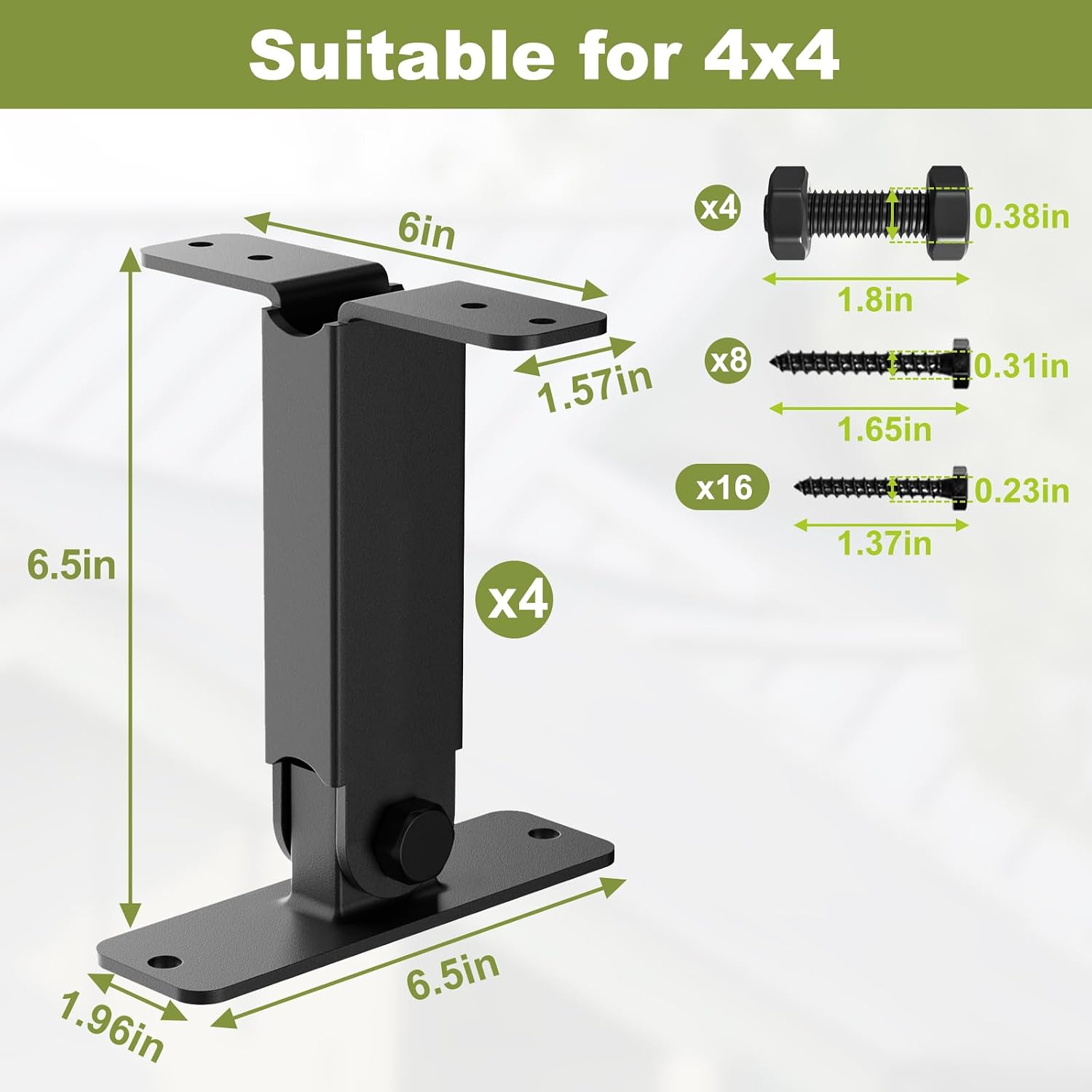 FMhotu Heavy Duty Roof Riser Brackets Kit,Adjustable Angle Pergola Brackets,Black Metal Roof Riser Beam Bracket for Roof Pergola Gazebo Patio(4 Pack)