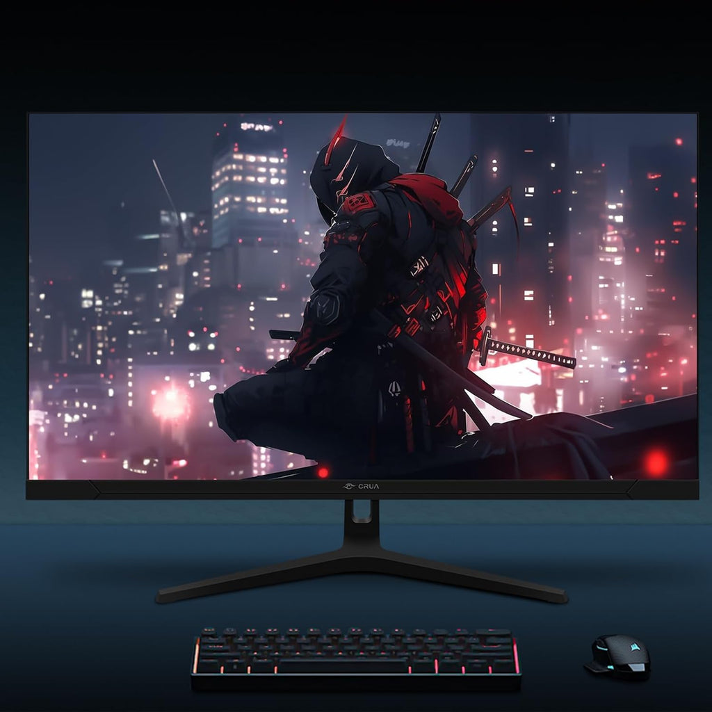 CRUA 32' 4K Gaming Monitor, UHD 3840x2160 IPS Display, 144Hz, AMD FreeSync, 120% sRGB, 1.07B Colors, Built-in Speakers, HDMI 2.1 & DP 1.4, Wall Mountable PC Monitor for Gaming, Streaming & Work