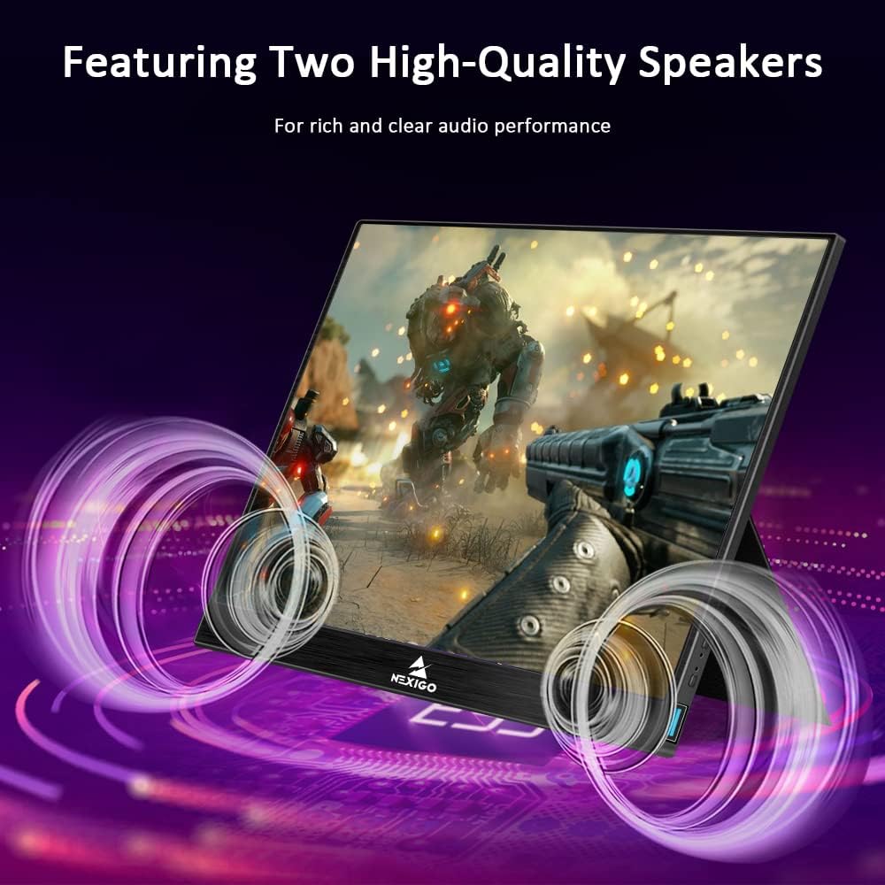 NexiGo 144Hz 17.3 Inch Portable Gaming Monitor, FreeSync, G-SYNC Compatible, FHD IPS Computer Display, Eye Care Screen with HDMI/Type C for Laptop PC/MAC/Surface/PS4/PS5/Xbox/Switch, with Smart Cover