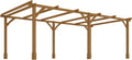 Outsunny 20' x 10' Outdoor Pergola, Wood Gazebo Grape Trellis with Stable Structure and Concrete Anchors for Climbing Plant Support, Garden, Patio, Backyard, Deck, Dark Brown